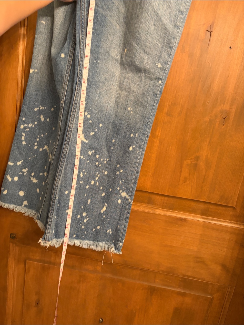 Free People Light Blue Distressed Flare Jeans with Paint-Splatter - Picture 5 of 5